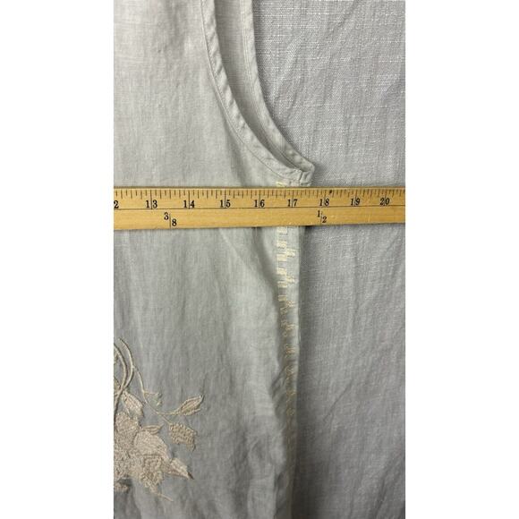 JOHNNY WAS ~ Embroidered Sleeveless Linen Vest ~ Gray ~ Size XS - Picture 7 of 8